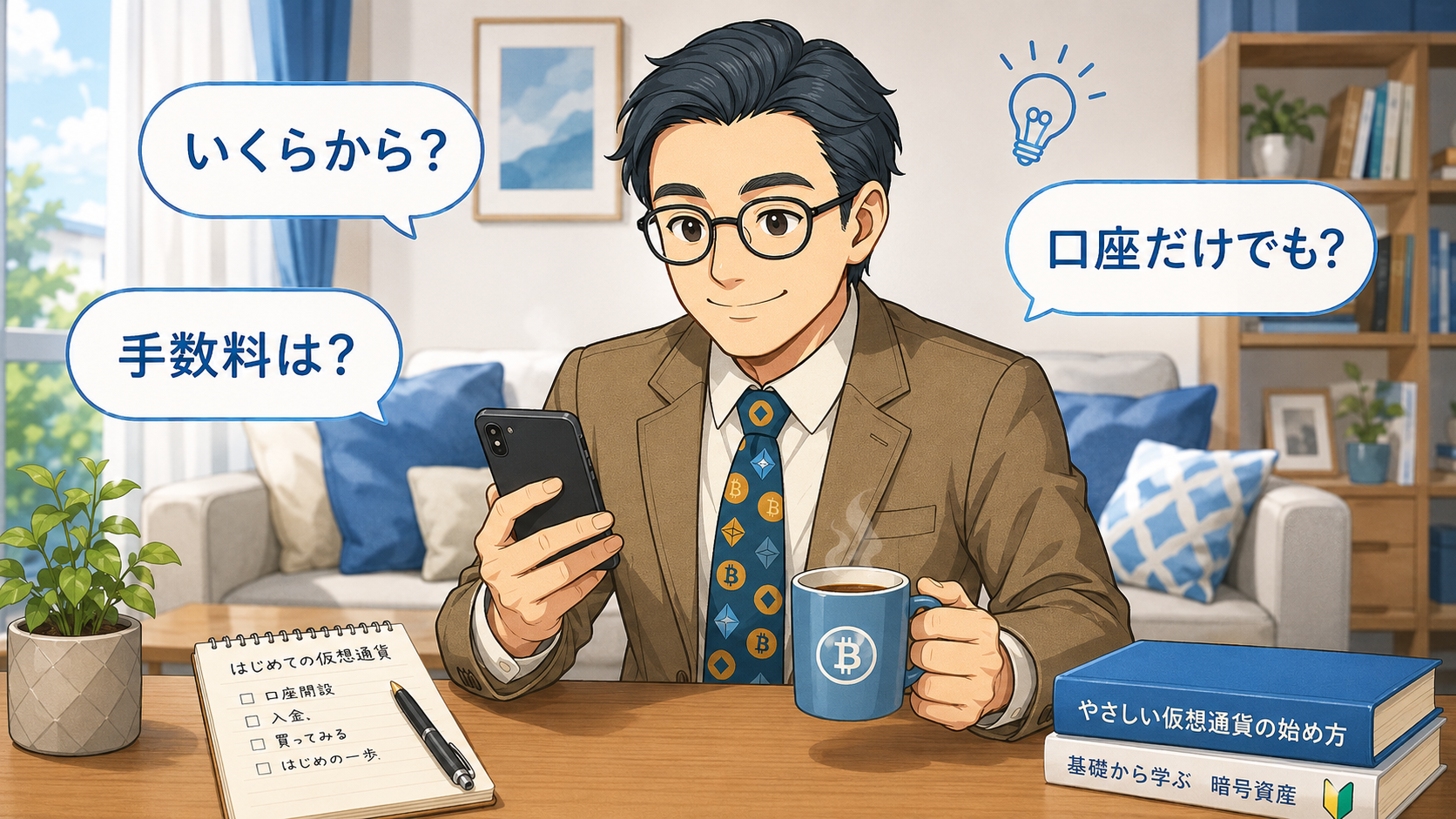 GMOコインの口座開設前にいくらから始めるか、手数料や口座だけでもよいかを確認する挿絵