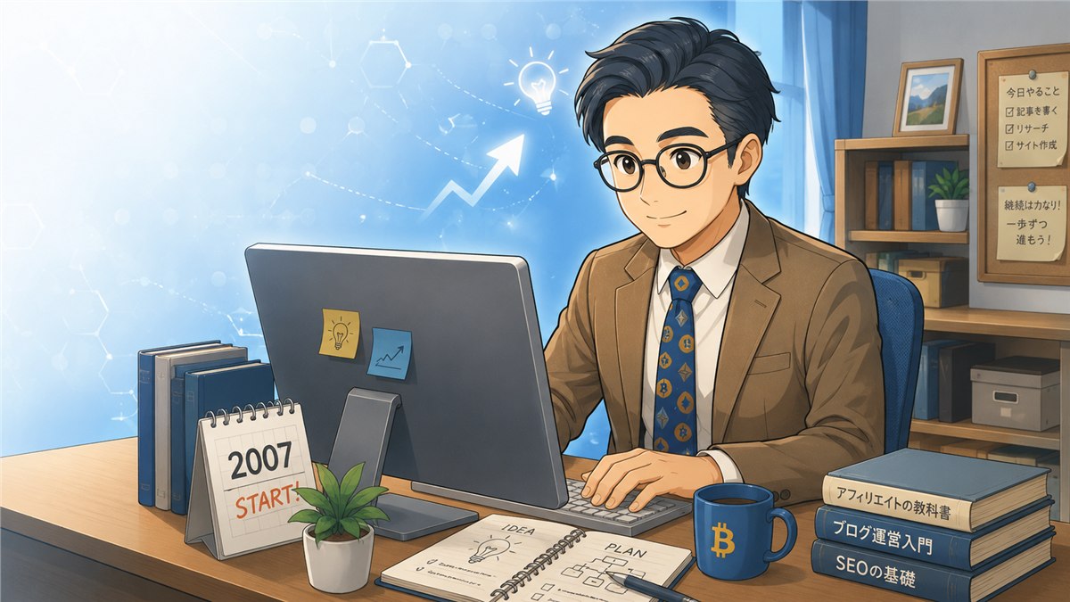 2007年にアフィリエイトを始め、学びながらサイト運営に取り組む会社員パパのイメージ