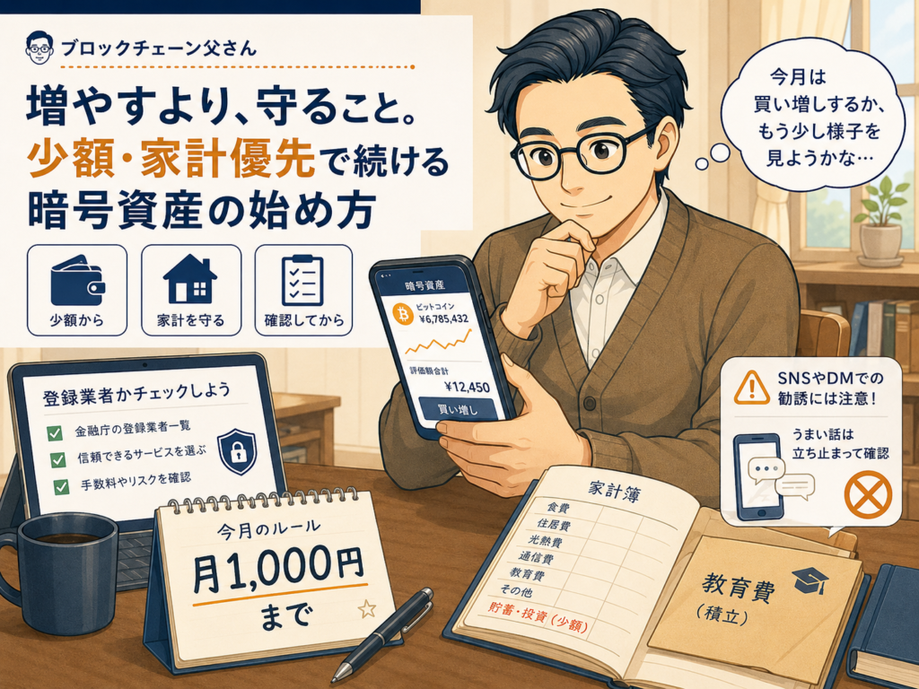 家計を優先して暗号資産を少額で始めるためのルールと安全確認