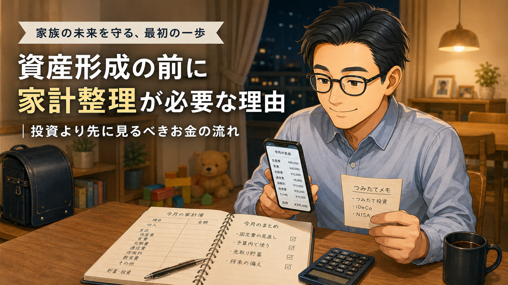 資産形成の前に家計整理が必要な理由を説明するアイキャッチ画像