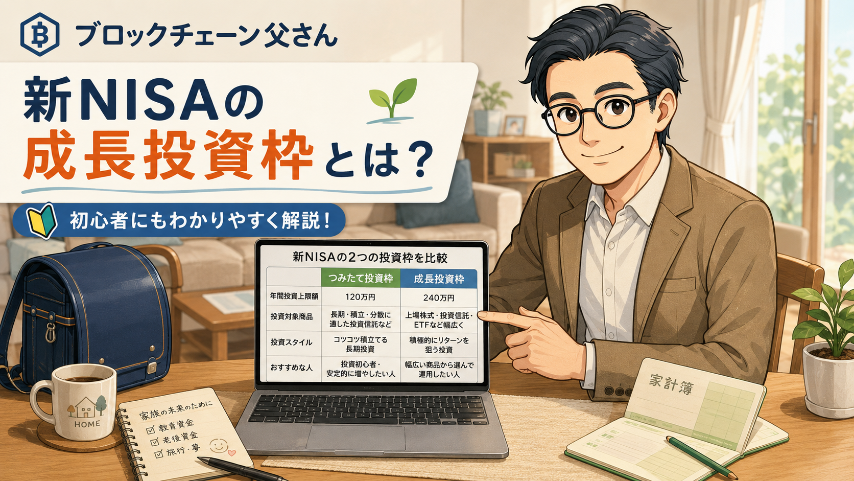 新NISAの成長投資枠とは？つみたて投資枠との違いを初心者向けに解説するアイキャッチ画像