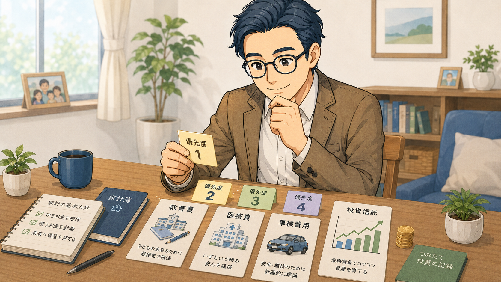 教育費や医療費など家計の優先順位を整理して新NISA売却を判断する挿絵