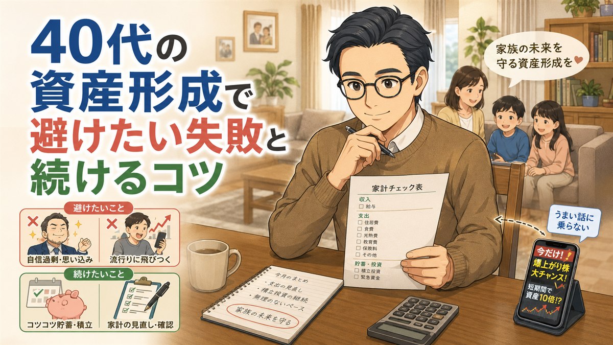 40代の資産形成で避けたい失敗と続けるコツを整理する挿絵
