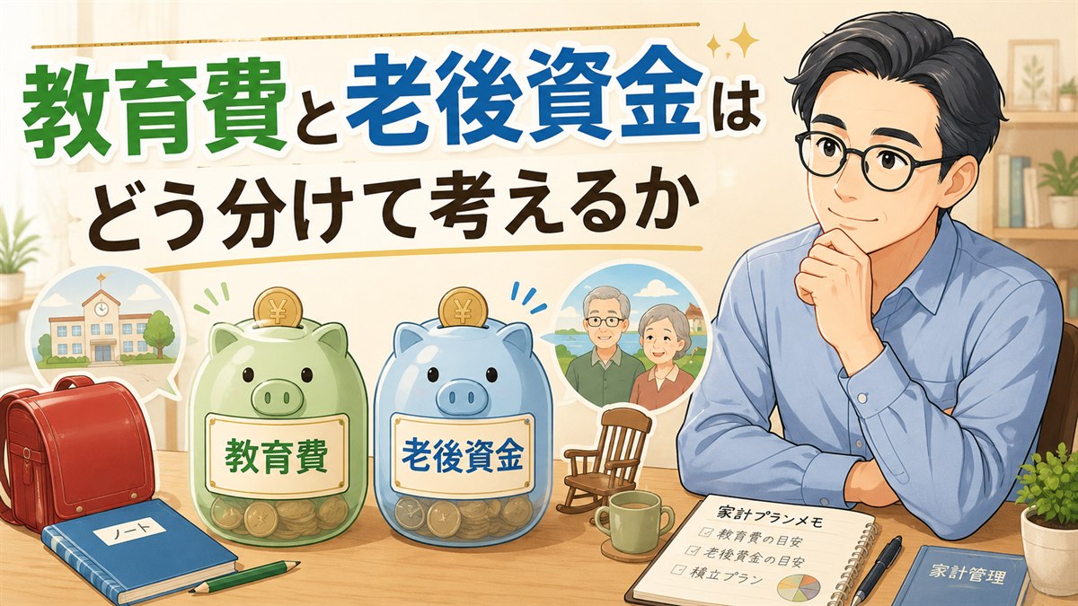教育費と老後資金を別々に考えて家計管理する挿絵
