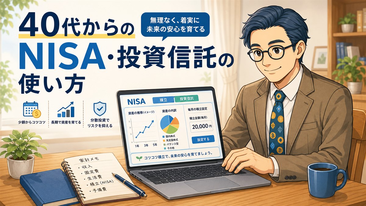 40代からNISAと投資信託を少額積立で活用する挿絵