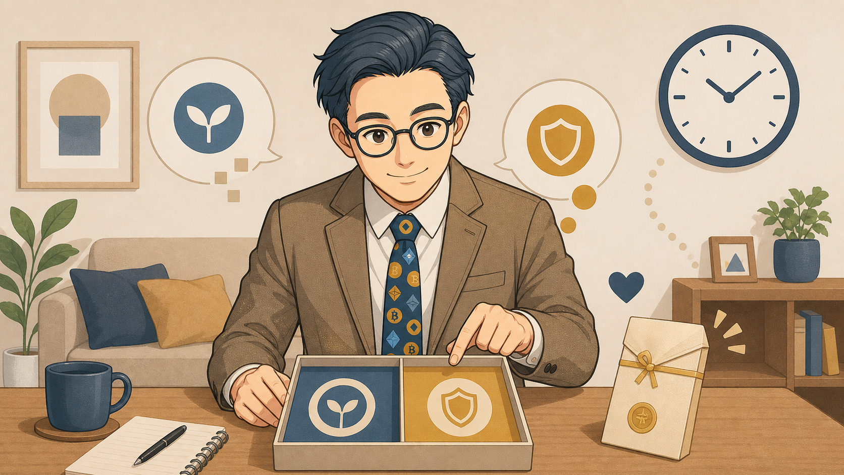 新NISAの投資枠を焦らず家計に合わせて考えるイラスト