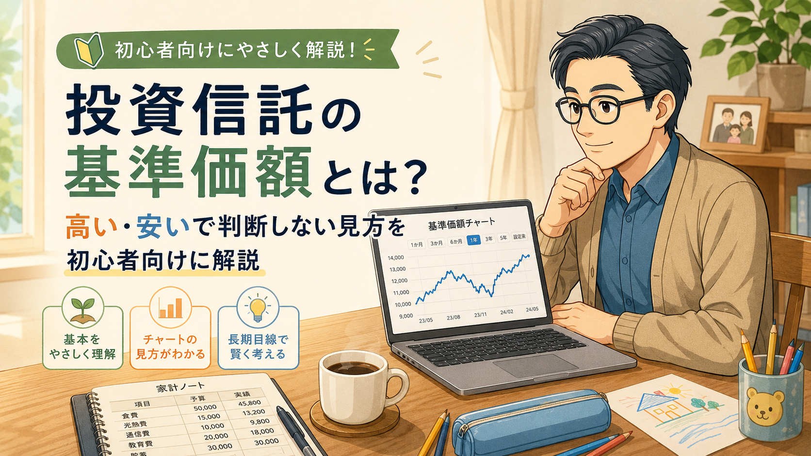 投資信託の基準価額とは？高い・安いで判断しない見方を初心者向けに解説するアイキャッチ画像