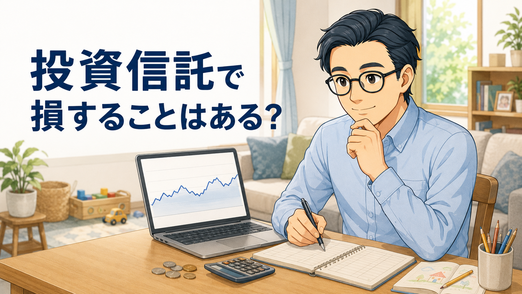 投資信託で損することはある？初心者の失敗例と後悔しない始め方を解説するアイキャッチ画像