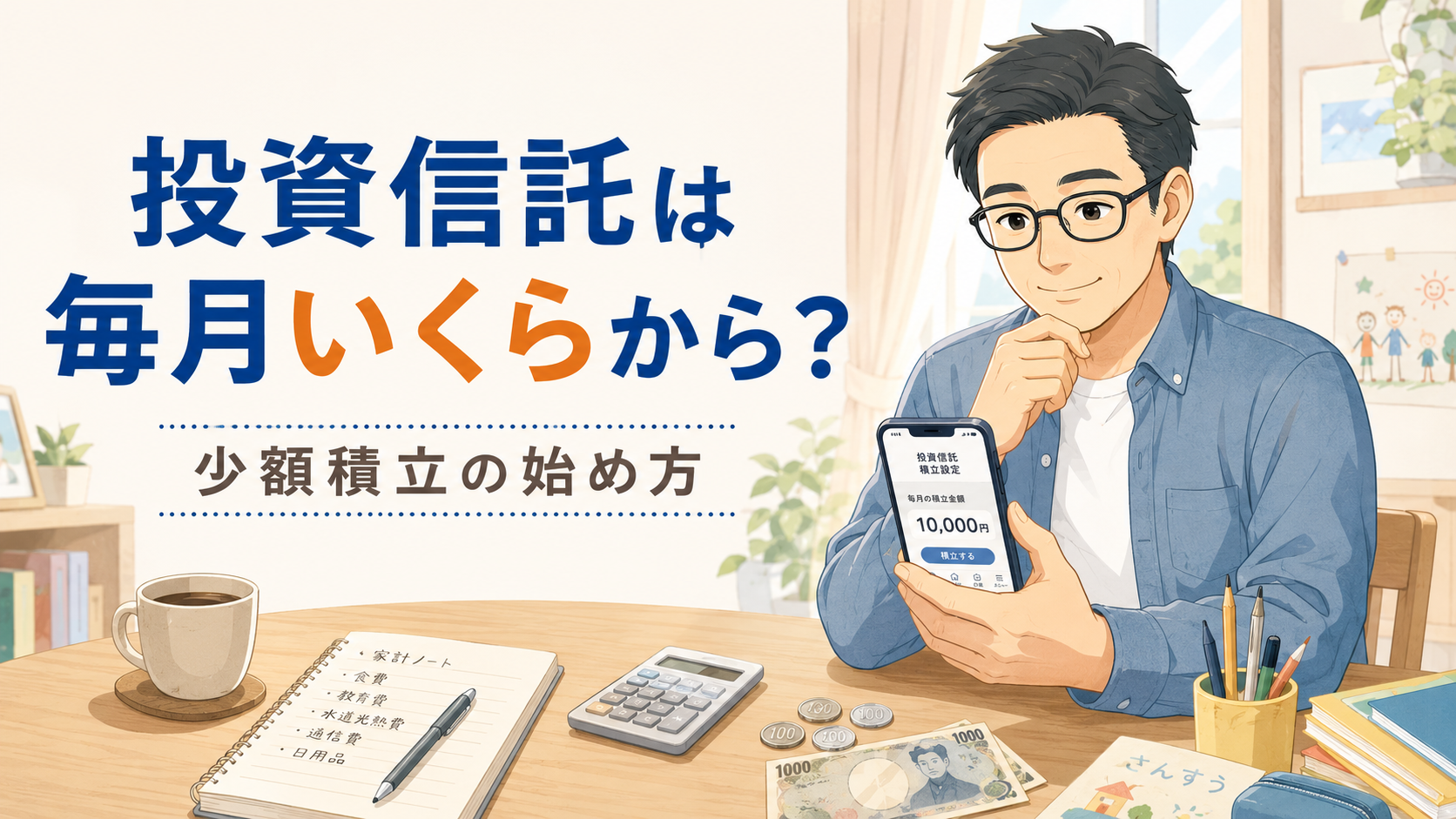 投資信託は毎月いくらから買える？少額積立の始め方を解説するアイキャッチ画像