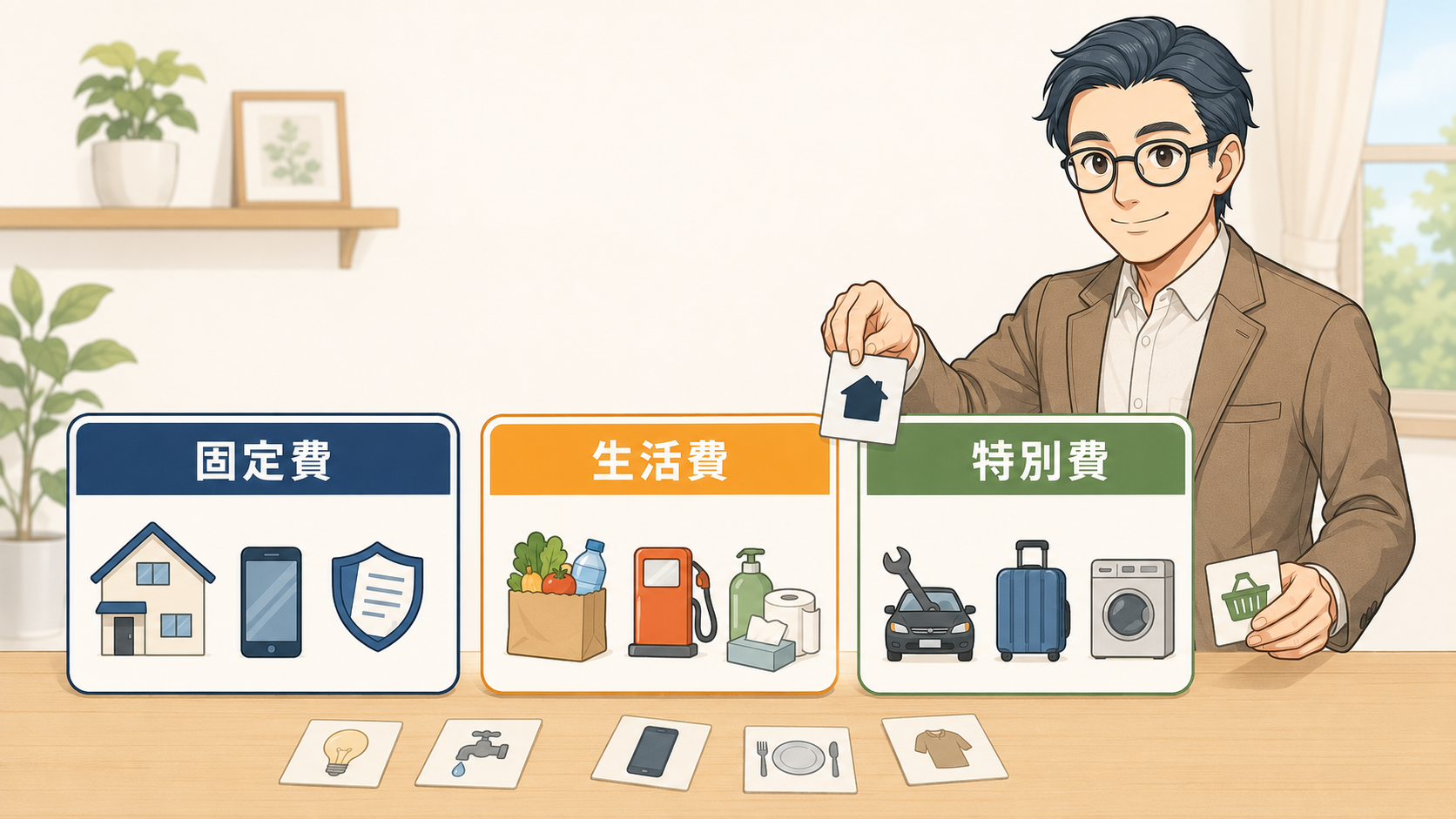 固定費・生活費・特別費の3項目に家計を分ける図