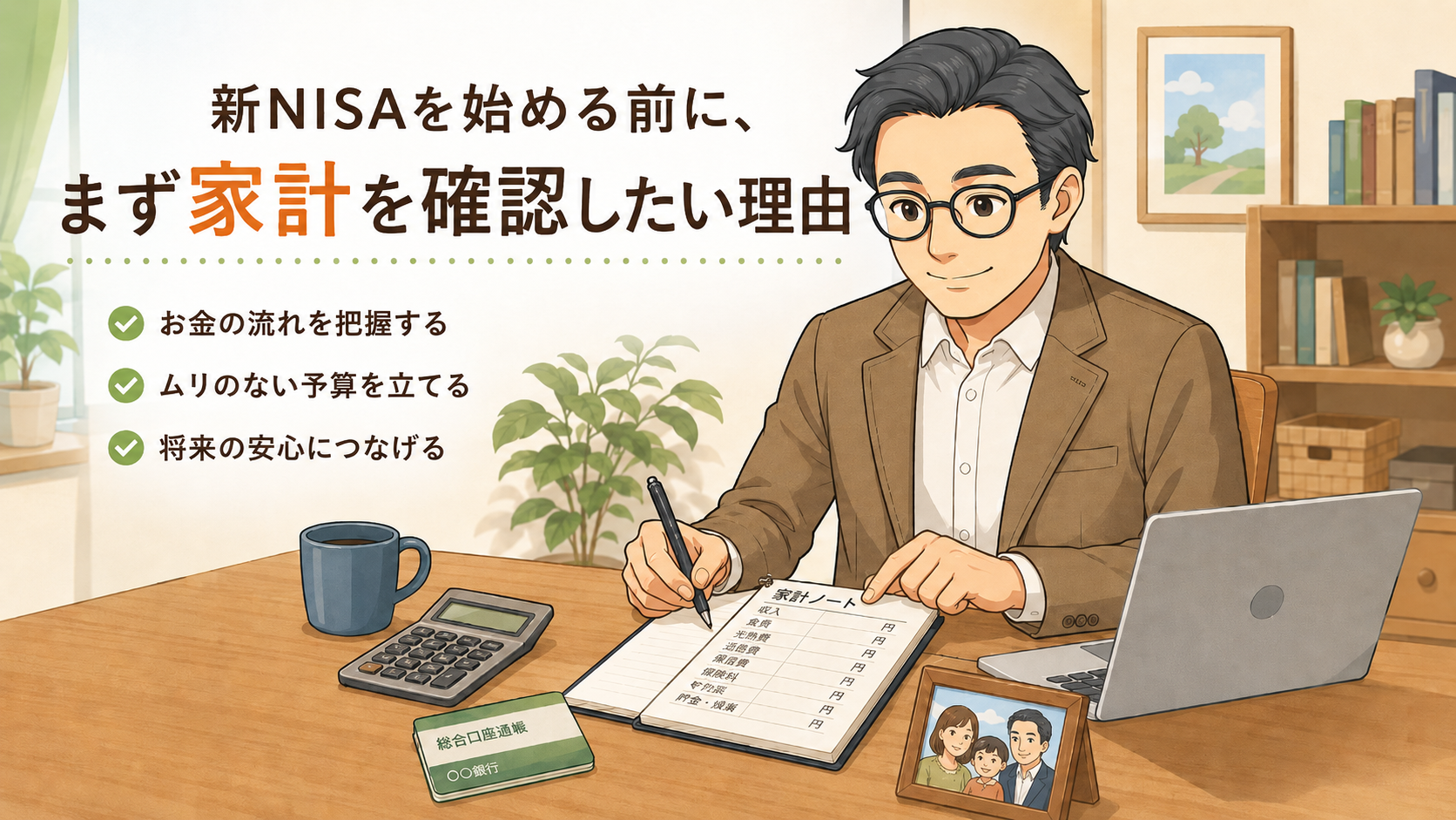新NISAを始める前に家計を確認したい理由を説明する挿し絵