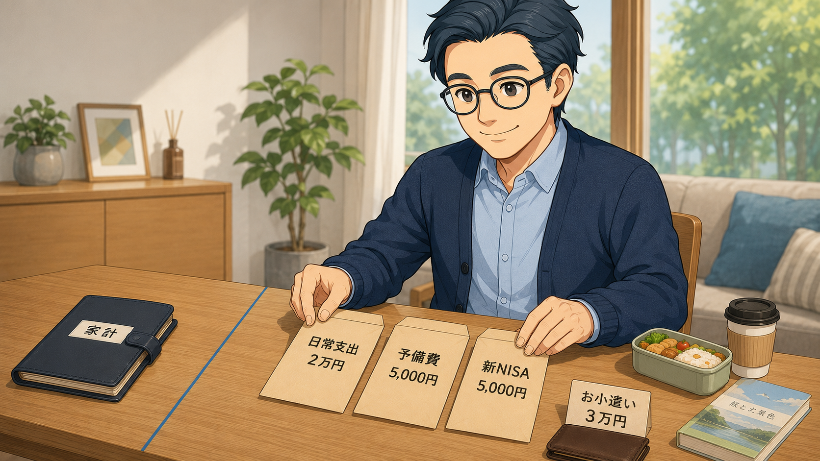 お小遣いを日常支出・予備費・新NISAに分けて管理する会社員パパ