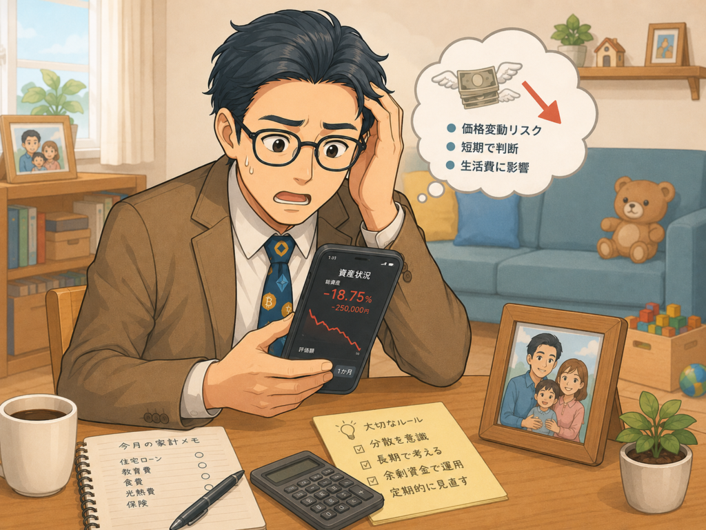 価格変動リスクや短期判断を避け、家族のお金を守りながら投資する注意点
