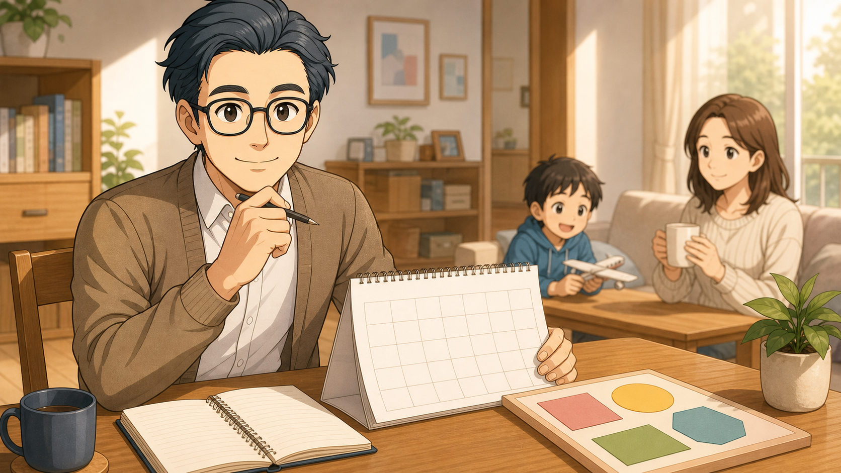 家族の予定を踏まえて年1回の家計見直しをする会社員