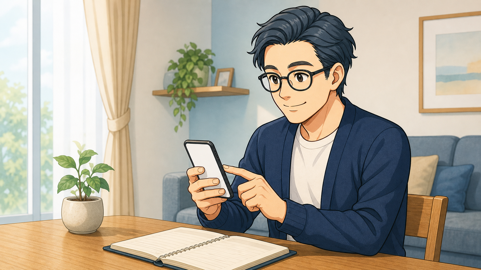 スマホで無理のない積立設定を確認するブロックチェーン父さん