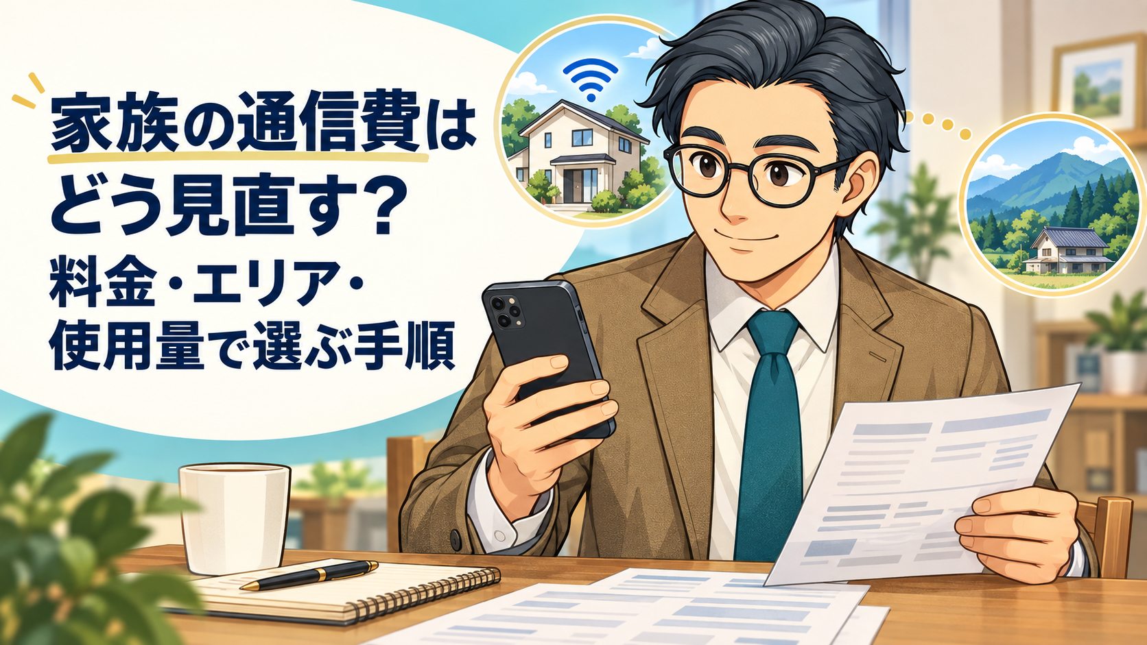 家族の通信費を料金・エリア・使用量から見直すBC父さん